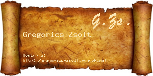 Gregorics Zsolt névjegykártya